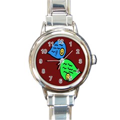 Version Colors Transparent Elements Emoticons Alpha Transparency Round Italian Charm Watch by Mariart