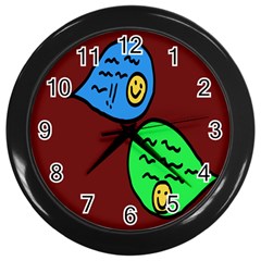 Version Colors Transparent Elements Emoticons Alpha Transparency Wall Clocks (black) by Mariart