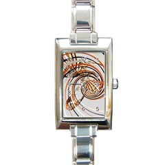 Splines Line Circle Brown Rectangle Italian Charm Watch by Mariart