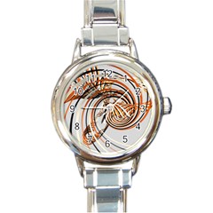 Splines Line Circle Brown Round Italian Charm Watch by Mariart