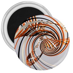 Splines Line Circle Brown 3  Magnets