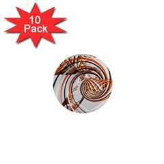 Splines Line Circle Brown 1  Mini Magnet (10 Pack) 