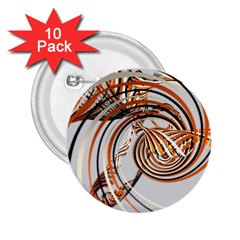 Splines Line Circle Brown 2 25  Buttons (10 Pack) 