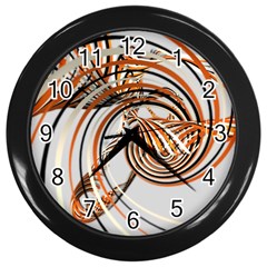 Splines Line Circle Brown Wall Clocks (black)