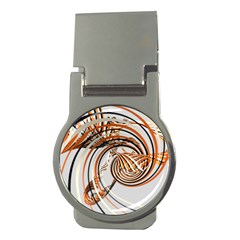 Splines Line Circle Brown Money Clips (round) 