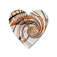 Splines Line Circle Brown Heart Magnet