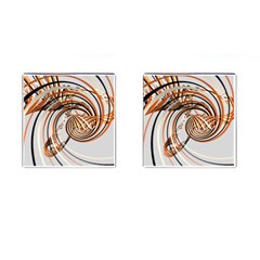 Splines Line Circle Brown Cufflinks (square) by Mariart