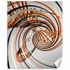 Splines Line Circle Brown Canvas 16  X 20  