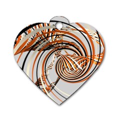 Splines Line Circle Brown Dog Tag Heart (one Side) by Mariart