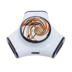 Splines Line Circle Brown 3-port Usb Hub