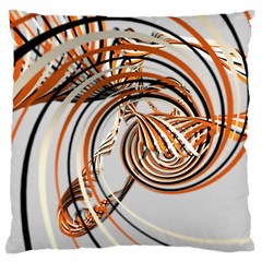 Splines Line Circle Brown Large Cushion Case (one Side) by Mariart