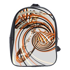 Splines Line Circle Brown School Bag (xl) by Mariart