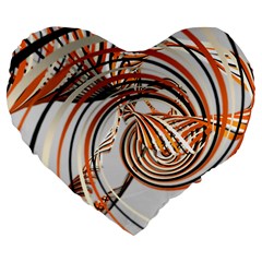 Splines Line Circle Brown Large 19  Premium Heart Shape Cushions by Mariart