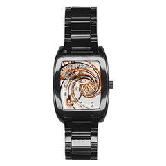 Splines Line Circle Brown Stainless Steel Barrel Watch by Mariart