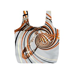 Splines Line Circle Brown Full Print Recycle Bags (s)  by Mariart