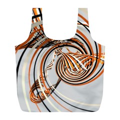 Splines Line Circle Brown Full Print Recycle Bags (l)  by Mariart