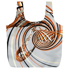 Splines Line Circle Brown Full Print Recycle Bags (l)  by Mariart