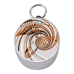 Splines Line Circle Brown Mini Silver Compasses