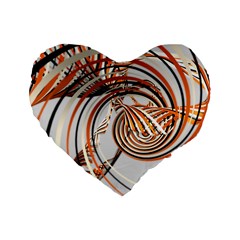 Splines Line Circle Brown Standard 16  Premium Flano Heart Shape Cushions by Mariart