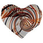 Splines Line Circle Brown Large 19  Premium Flano Heart Shape Cushions Front