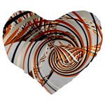 Splines Line Circle Brown Large 19  Premium Flano Heart Shape Cushions Back