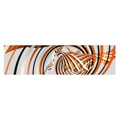 Splines Line Circle Brown Satin Scarf (oblong)