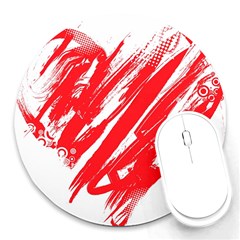 Valentines Day Heart Modern Red Polka Round Mousepads