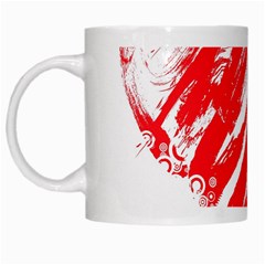 Valentines Day Heart Modern Red Polka White Mugs by Mariart