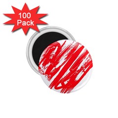 Valentines Day Heart Modern Red Polka 1 75  Magnets (100 Pack) 