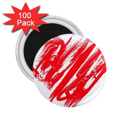 Valentines Day Heart Modern Red Polka 2 25  Magnets (100 Pack) 