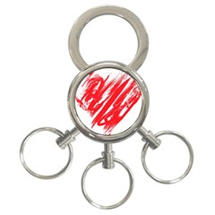 Valentines Day Heart Modern Red Polka 3-ring Key Chains