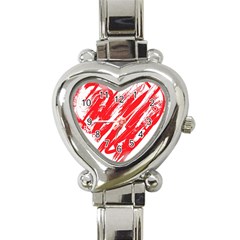 Valentines Day Heart Modern Red Polka Heart Italian Charm Watch by Mariart