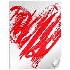 Valentines Day Heart Modern Red Polka Canvas 36  X 48  