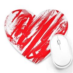 Valentines Day Heart Modern Red Polka Heart Mousepads by Mariart