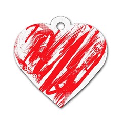 Valentines Day Heart Modern Red Polka Dog Tag Heart (one Side) by Mariart