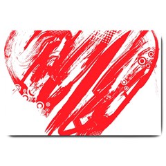 Valentines Day Heart Modern Red Polka Large Doormat  by Mariart