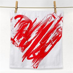 Valentines Day Heart Modern Red Polka Face Towel by Mariart