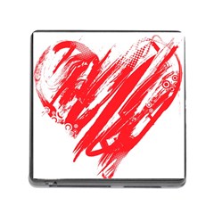 Valentines Day Heart Modern Red Polka Memory Card Reader (square) by Mariart