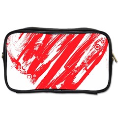 Valentines Day Heart Modern Red Polka Toiletries Bags 2-side