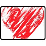 Valentines Day Heart Modern Red Polka Fleece Blanket (Large)  80 x60  Blanket Front