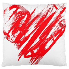 Valentines Day Heart Modern Red Polka Large Cushion Case (one Side) by Mariart