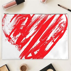 Valentines Day Heart Modern Red Polka Cosmetic Bag (xxl)  by Mariart