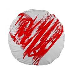 Valentines Day Heart Modern Red Polka Standard 15  Premium Flano Round Cushions by Mariart