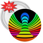 Twisted Motion Rainbow Colors Line Wave Chevron Waves 3  Buttons (10 pack)  Front