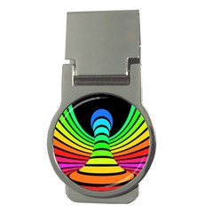 Twisted Motion Rainbow Colors Line Wave Chevron Waves Money Clips (round)  by Mariart