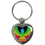 Twisted Motion Rainbow Colors Line Wave Chevron Waves Key Chains (Heart)  Front