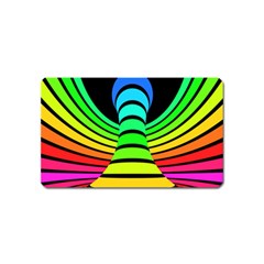 Twisted Motion Rainbow Colors Line Wave Chevron Waves Magnet (name Card)