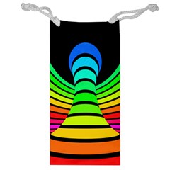 Twisted Motion Rainbow Colors Line Wave Chevron Waves Jewelry Bag by Mariart