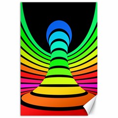 Twisted Motion Rainbow Colors Line Wave Chevron Waves Canvas 20  X 30  