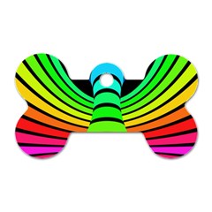 Twisted Motion Rainbow Colors Line Wave Chevron Waves Dog Tag Bone (one Side)